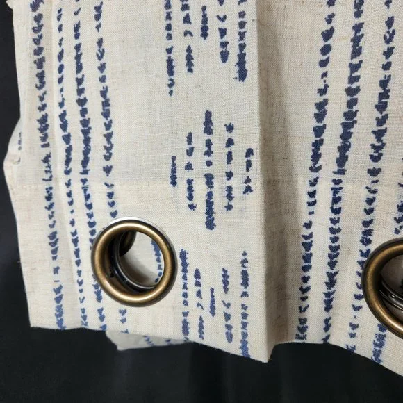 NWOT Boho Casual Linen Blend Grommet Top Curtain Panel Pair, 52x84 (001) - Picture 3 of 5